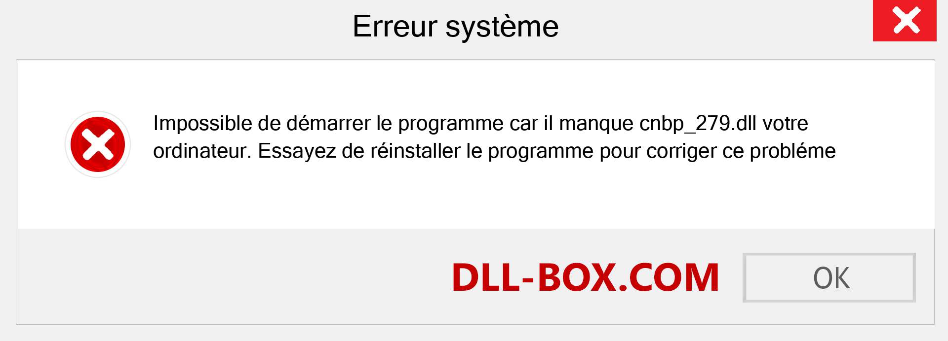 Le fichier cnbp_279.dll est manquant ?. Télécharger pour Windows 7, 8, 10 - Correction de l'erreur manquante cnbp_279 dll sur Windows, photos, images